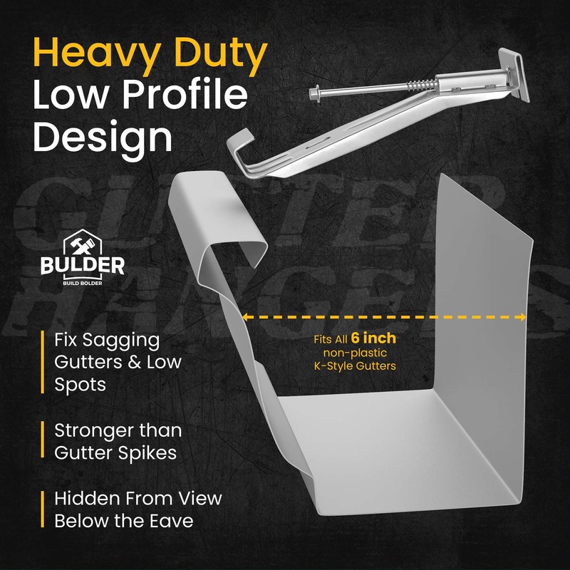 Quick-Screw 6" Gutter Hangers - Heavy Duty Hidden Gutter Brackets