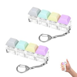 2 Stück Tastatur Fidget Toys, Anxiety Toy Und Plopper Spielzeug Tastatur-Schlüsselanhänger Fidget Schlüsselanhänger für Stressabbau und Konzentrationssteigerung