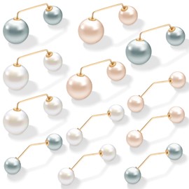 12 Pcs Artificial Pearl Brooch Pins Sweater Shawl Clips Pearl Brooch for Women Anti-Exposure Neckline Safety Pins Safety Pins for Clothes Decorative Pins for Clothing Cardigan Dress Sweater (2 Styles)