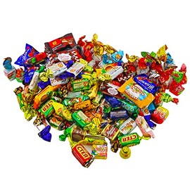 Sweet Candy Mix Gift Bag - Russian Candy Mix - Assortment Chocolate and Caramel Party Candy Mix of Multiple Confectioneries – Variety of Russian Candy by the Pound (1.8kg / 4 lbs)