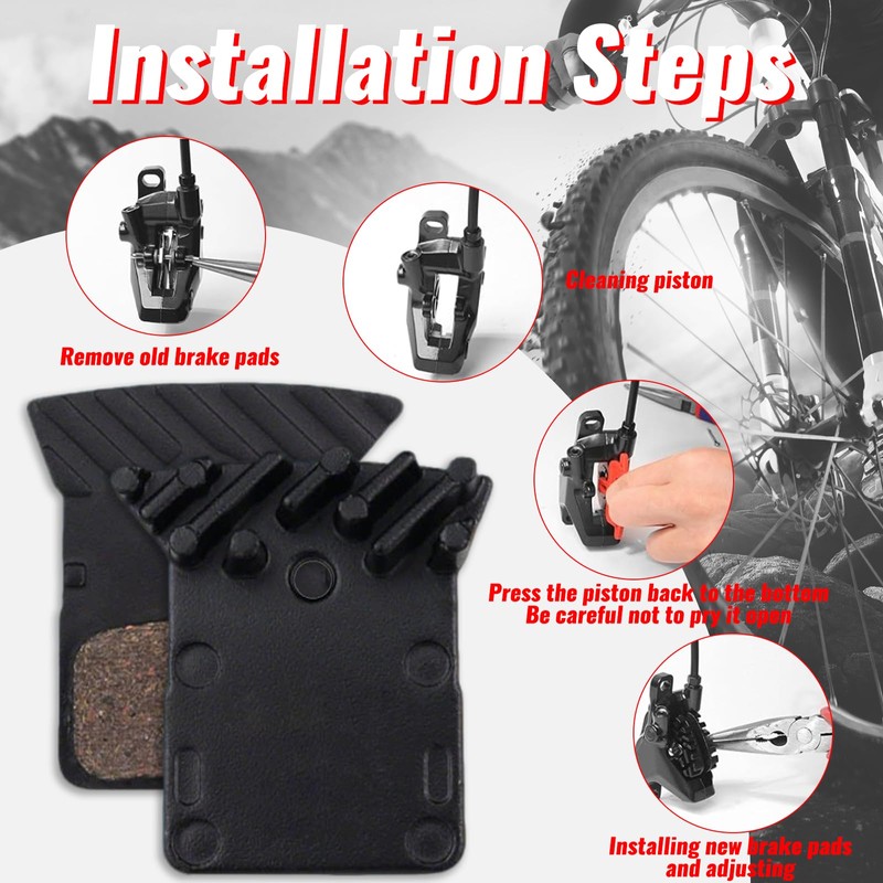 Xumann 1 Pair Bike Disc Brake Pads with Cooling Fin