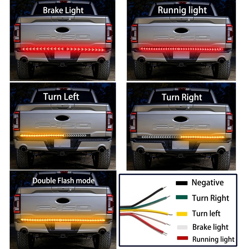 SZSSXPL 60 Inch LED Tailgate Light Bar with Bright Arrow