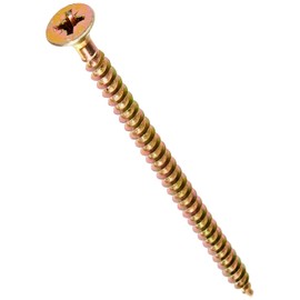 ForgeFix Multi-Purpose Single Thread Screws | 5.0 x 80mm | Zinc Yellow Passivated | Box 100