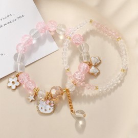 Yoimckay Set of 2 Kitty Cheese Bracelet