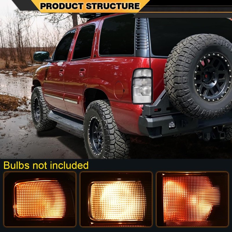 CNNELL Tail Light w/o Bulbs Assembly Rear Lights Compatible with