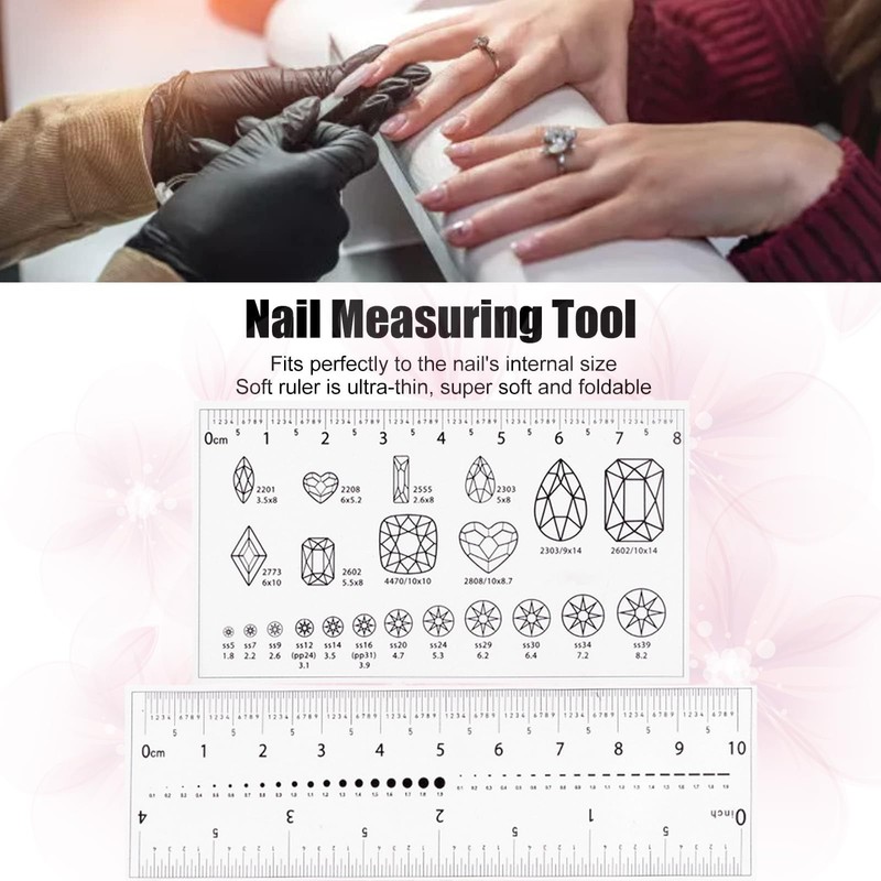 4Pcs Nail Measurement Ruler Fake Nails Measuring Ruler Nail Measure