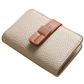 ZAYOKO Women's Leather RFID Protection Credit Card Holder – 20 Cards 2 Windows, A-khaki, Classic