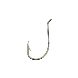 Mustad Classic Extra Strong Reversed Point Forged Turned Up Eye Octopus/Beak Hook (Pack of 100), Nickel, 6/0