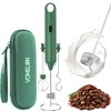 Rechargeable Milk Frother Handheld 3 Speed Coffee Foamer [3 Whisk]