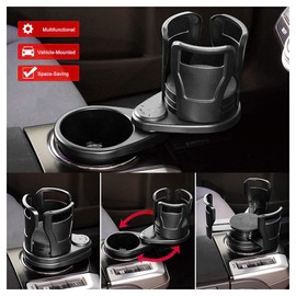 Twilight Garage Car Cup Holder Expander, Multifunctional Car Drink Container 2 in 1 360° Rotating Adjustable Expanding Cup Holder for Car Vehicles Water Bottle Drinks Container Phone Car Accessories