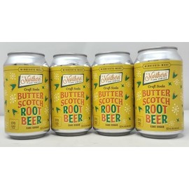 4 pack of Minnesota Made Craft Soda Butter Scotch Root Beer 12oz Can Northern Soda Company