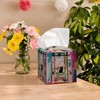 Vintage Black Cat Pink Tissue Box Cover Square