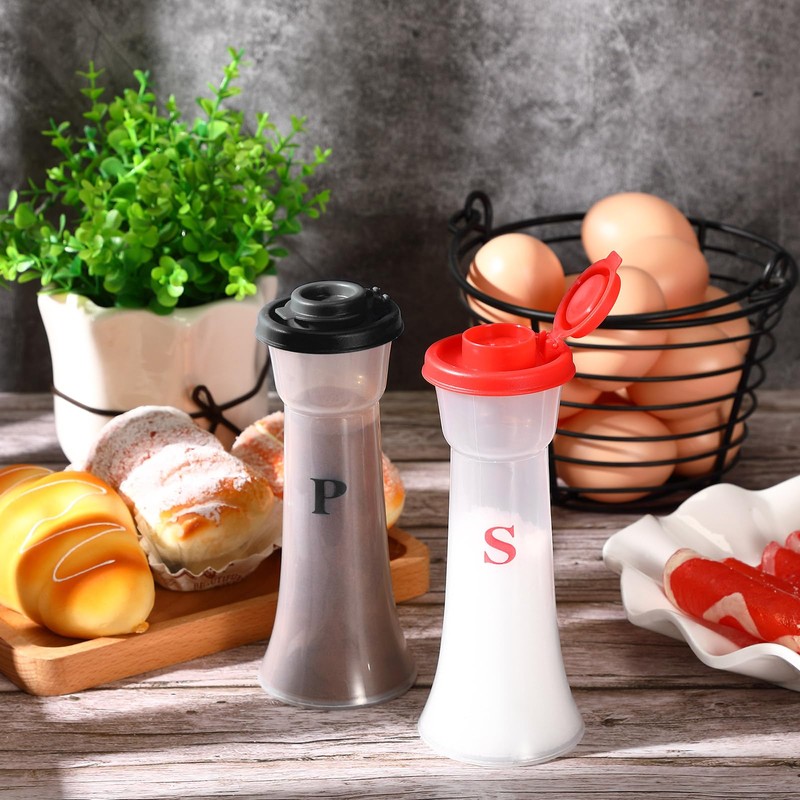 Romooa Set of 2 Plastic Salt and Pepper Shakers with
