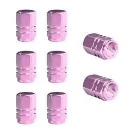 Wevdn 8 PCS Car Tire Valve Caps, Anti-Corrosion Aluminum Alloy Valve Stem Dust Caps with Rubber Seal, Leak-Proof Tire Valve Cover for SUV Truck Motorcycle Bike, Car Accessories (Pink)