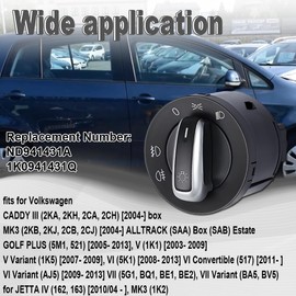 ZAMDOE 5ND941431A Car Headlight Switch for VW EOS 5 Plus 6 3 4 Passat B6 CC Variant Je-t-ta Beetle Scirocco Transporter Sharan Caddy 3 for Seat Alhambra Box Estate Fog Lamp Control Headlight Switch