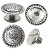 10 Pack 1/2" Antiqued Silver Engraved Concho 1/4" Chicago Screws