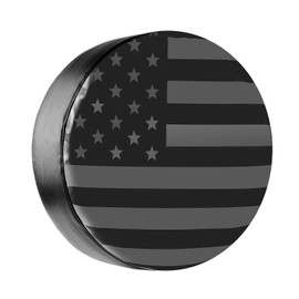 AmFor National Flag Spare Tire Cover, Universal Fit for Jeep, Trailer, RV, SUV, Truck,Tough Tire Wheel Soft Cover, Camper Wheel, Weatherproof Tire Protectors (BlackGrey, 17 inch for Tire Φ 32"-33")