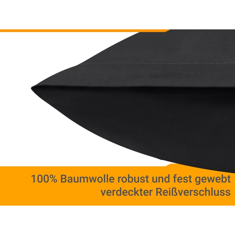 npluseins Renforcé Cushion Covers in Double Pack - 100% Cotton