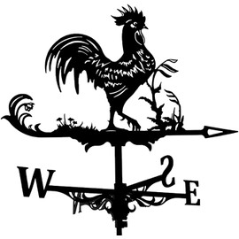 Alnicov Rooster Metal Weather Vane,Vintage Weather Vane Hollow Wind Direction Indicator for Outdoor Garden Roof Paddock Decoration Weather Vane