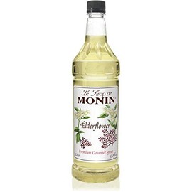 Monin - Elderflower Syrup, Delicate Scent with Floral Sweetness, Great for Cocktails, Lemonades, and Sodas, Gluten-Free, Non-GMO (1 Liter)