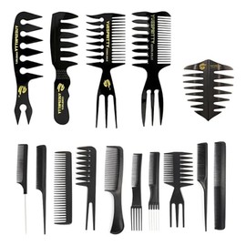 15 Peine de Textura Peines de Peinado para Hombre con Textura Dientes Anchos, Peine Retro de Peluquería de Cabeza Aceite Portátil para Hombres,...    