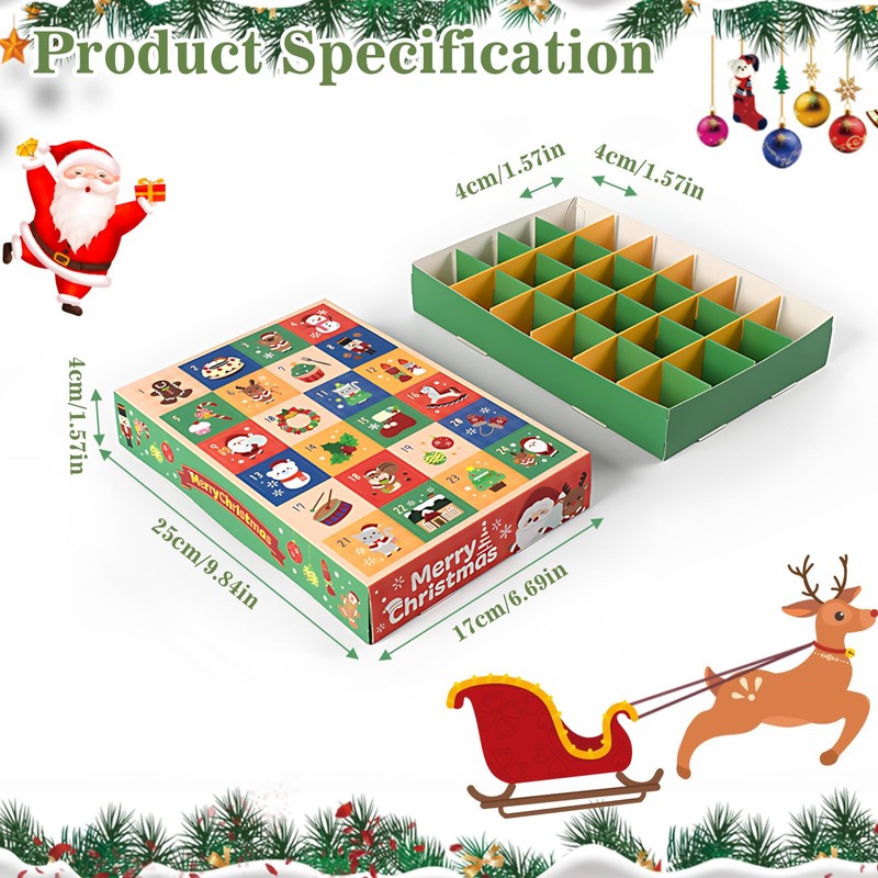 5Pcs DIY Christmas Advent Calendar, 24 Days to Fill Fun