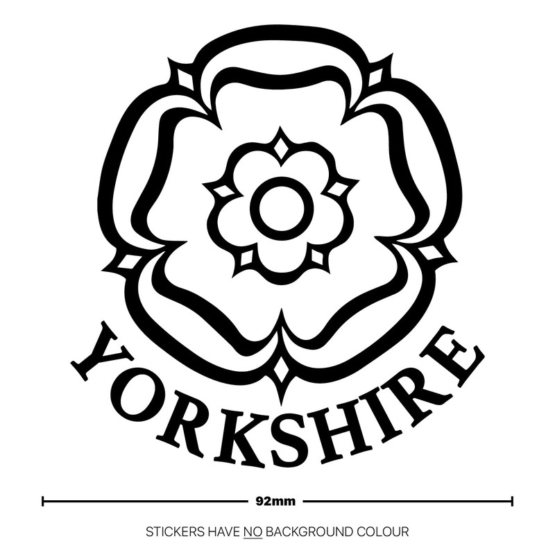 Yorkshire Rose Text Car Sticker Novelty Window Bumper Decal Van