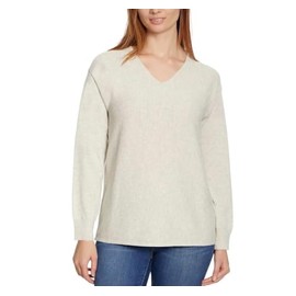 Ella Moss Ladies' Long Sleeve Ribbed V-Neck Sweater (US, Alpha, XX-Large, Regular, Regular, Lt. Gray)