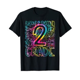 Tie Dye 2nd Grade Typography Team Second Grade Teacher Men Women Kids T-Shirt