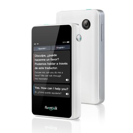 Fluentalk by Timekettle, T1 Mini Translator Device No WiFi Needed, Built in 1-Year Global Mobile Data, Supports 40 Languages and Photo Translation, Instant Language Translator for Travelling White