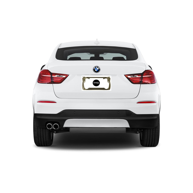 DMSE Palm Tree Beach Theme Universal Metal License Plate Frame