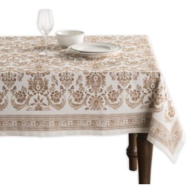 Maison d' Hermine Allure 100% Cotton Tablecloth for the Kitchen, Dinner, Tabletop, Party Decoration, Weddings, Thanksgiving/Christmas (Rectangle, 160 cm x 220 cm)