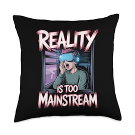 Virtual Reality Glasses for Modern Digital Players Throw Pillow