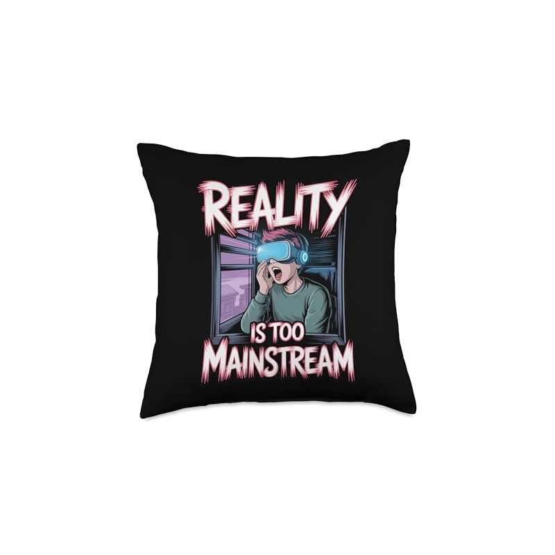 Virtual Reality Glasses for Modern Digital Players Throw Pillow