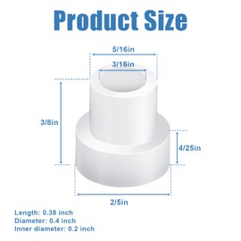 PEUTIER 4pcs Shower Door Nylon Pivot Bushing, Shower Door Pivot Pin Kit, Medium, White