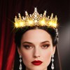 Urieo Light up Queen Crown LED Rhinestone Tiaras with Comb