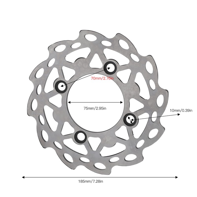 185mm Rear Brake Disc Rotor Steel Alloy High Strength for