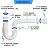 (1 Pack) Yariwiz White P Trap 1 1/2 Inch for