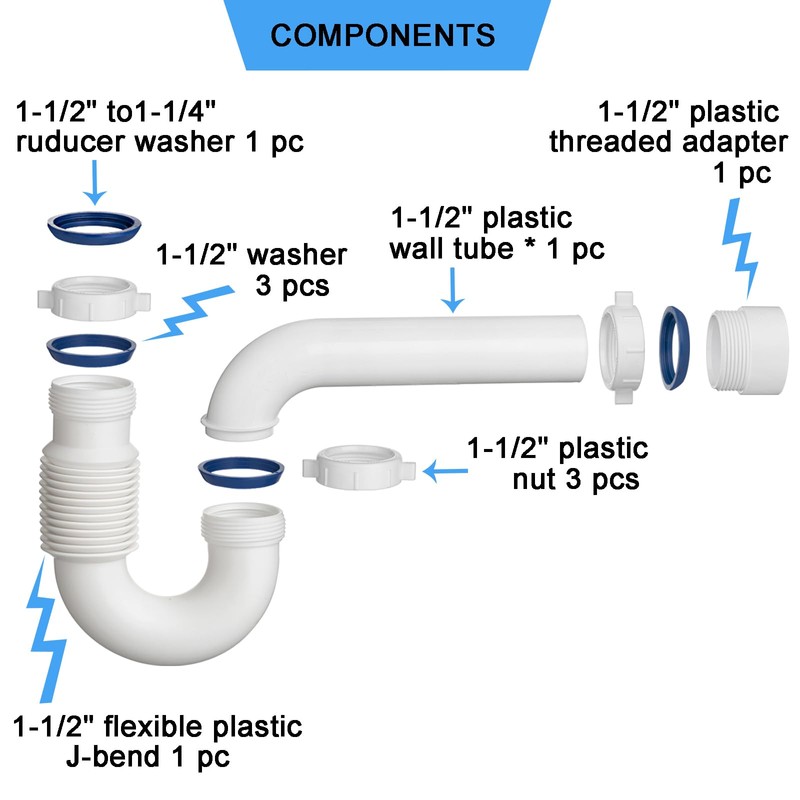 (1 Pack) Yariwiz White P Trap 1 1/2 Inch for