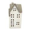 DARO DEKO Ceramic LED House - White Gold Glitter -