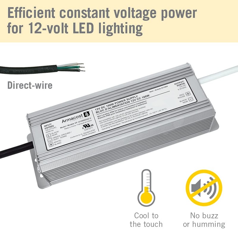 Armacost Lighting 811004 100 Watt Standard Indoor/Outdoor Power Supply, Gray