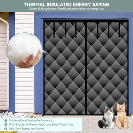 Garage Door Screen for Winter, Sunmoxia Magnetic Thermal Insulated Door Curtain, Upgraded Oxford Cloth Filled with Thicken Polyester Fiberfill, Waterproof, Windproof Insulation Cover Blanket (9 * 7Ft)