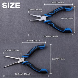 SPEEDWOX 2-Piece Mini Tapered Radio Pliers Taper Pliers Small Tapered Pliers Lead Pliers Set Tapered Lead Pliers Bent Tip Needle Nose Pliers Bent Type Tapered Lead Pliers Vent Type Needle Removal