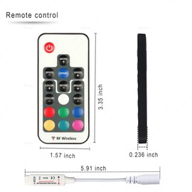 Bkiyougo DC 12V RGB LED Controller with 17-Key RF Wireless Remote Control Dimmer for 5050 3528 5630 LED Strip Lights(3 Pack)