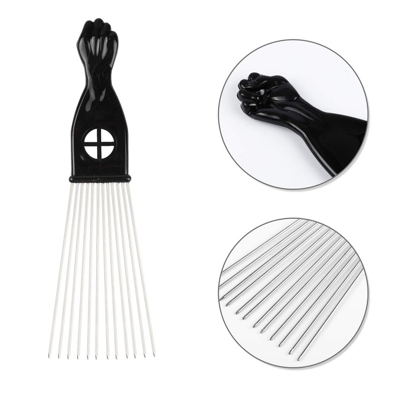 Folansy Afro Comb Metal African American Pick Comb Hairdressing Styling