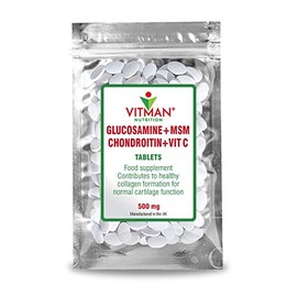 Glucosamine and Chondroitin High Strength - with MSM & Vitamin C - Glucosamine Sulphate Chondroitin Sulphate - 90 Joint Anti inflammatory Tablets - Bone Care - Glucosamine Chondroitin MSM Complex