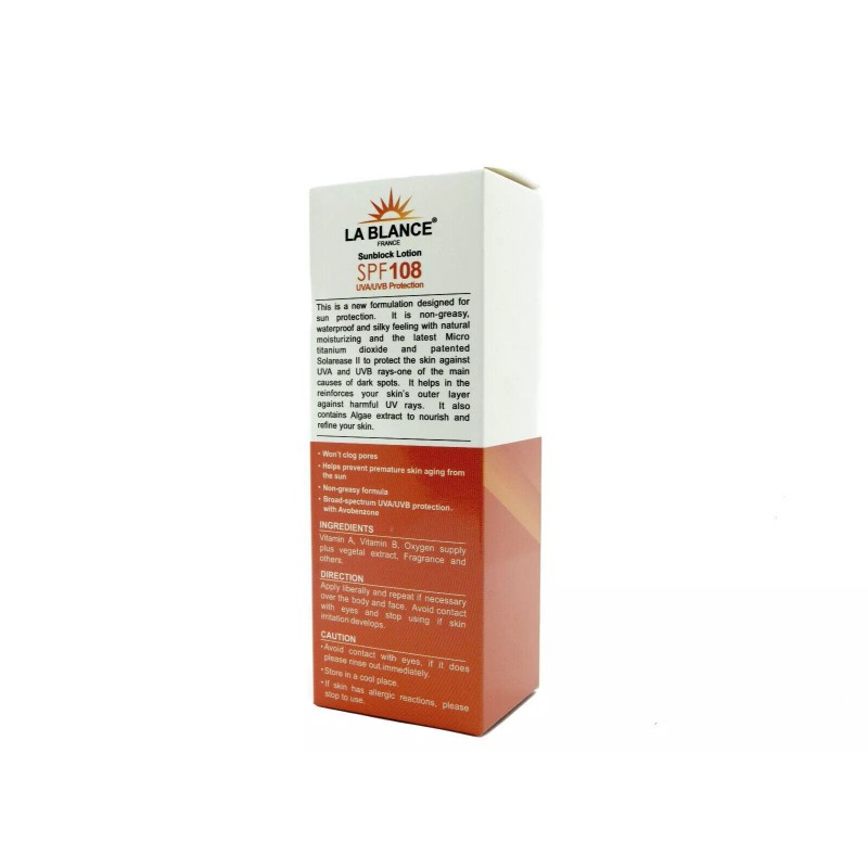 La Blance SPF 108 UVA/UVB Protection Sunblock (1.98oz/60ml) [6-Pack] Exp