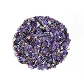 Charoite Chips – Natural Mini Charoite Stones, Crushed Undrilled Charoite, Semi-Tumbled Genuine Charoite (1/4 lb)