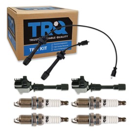 TRQ Ignition Kit Ignition Coil Spark Plugs Spark Plugs Wire Set Compatible with 2003 Mazda Protege