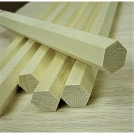 1" Hexagon Dowel Rod - Six-Sided Wooden Poplar Rods 1 Inch Diameter x 12 Inches Long (3)